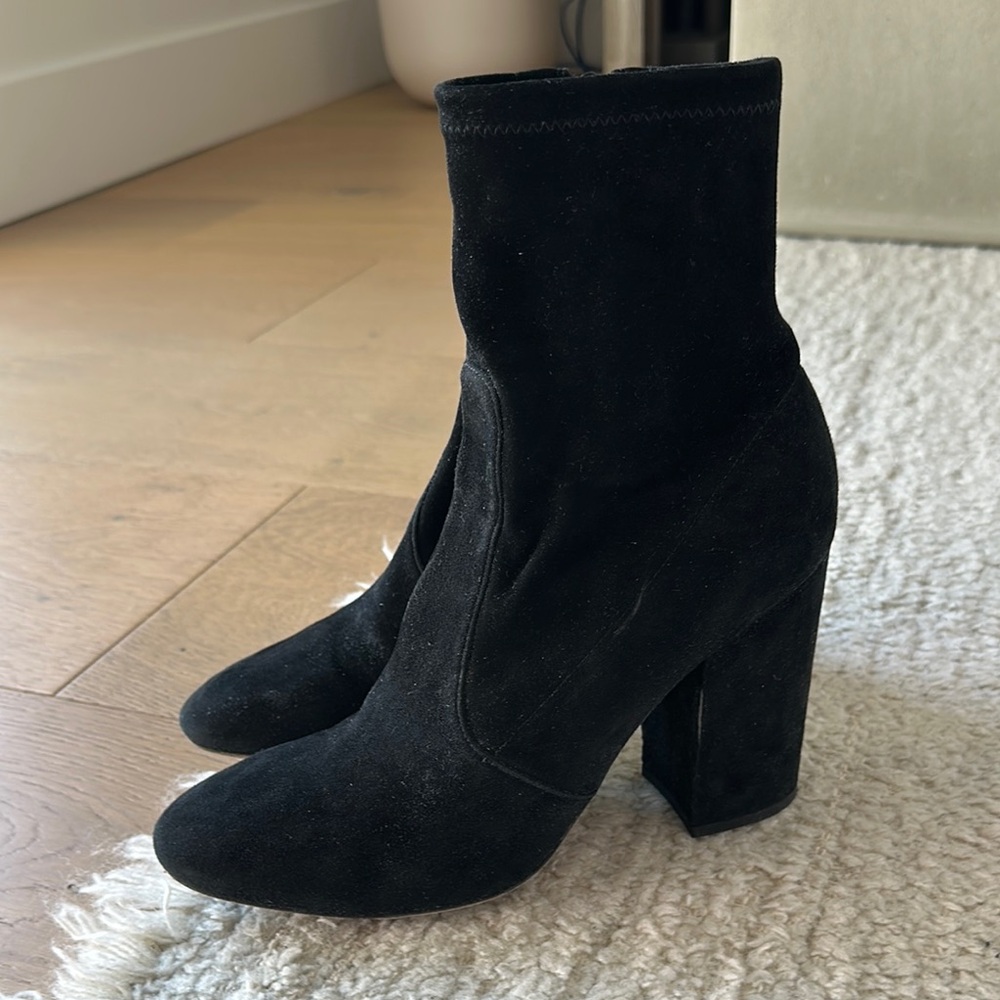 Valentino black suede ankle boots